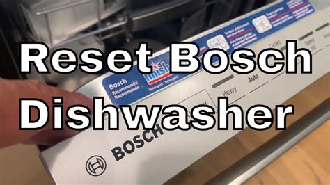 resetting bosch dishwasher